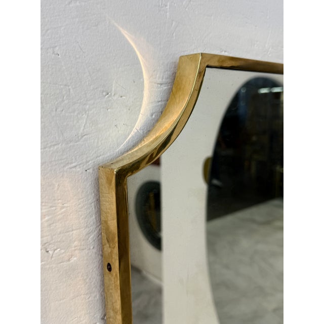 1970s Italian Brass Framed Wall Mirror 1970s For Sale - Image 5 of 7