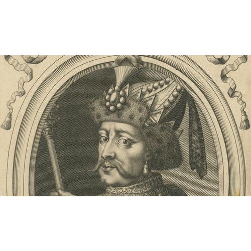 Nicolas de Larmessin, Grand Khan of Tartary Portrait, 1660, Engraving For Sale - Image 5 of 10