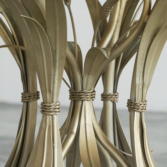 Metal Mid-Century Sheaf of Wheat Coffee with Glass Top from Coco Chanel, 1940s For Sale - Image 7 of 10