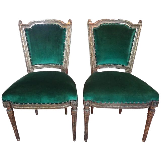 Pair of 19th Century French Louis XVI Style Giltwood Chairs For Sale
