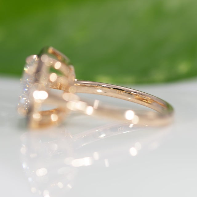 3.5Ct Lab Grown Diamond Ring With Natural Diamond Accents: Solid 14k Gold,, Size 6.75 For Sale - Image 9 of 10