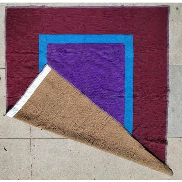 Rare 19th C amazing colors center square with in a square Lancaster County, Pennsylvania all wool in fantastic colors &...