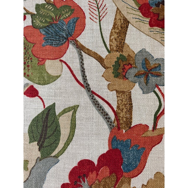 2020s G P & J Baker r1380.5.0 California Red/Cream Linen Linen Fabric 5 Yards For Sale - Image 5 of 7