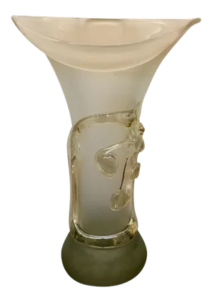 Iridescent Cherries Art Glass Vase in Citrine