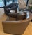 Rene Cazares Pair of René Cazares Holly Swivel Chairs Upholstered in South Hampton Charcoal Genuine Leather. For Sale - Image 4 of 7