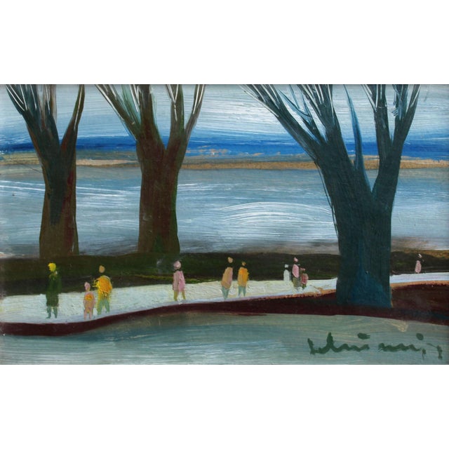 Laimdots Murnieks, Near the Sea, Oil on Cardboard For Sale - Image 6 of 6