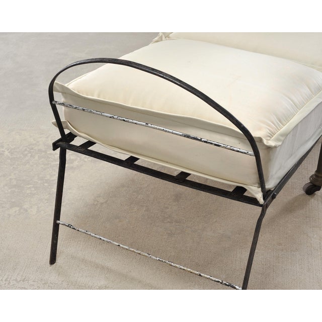 Late 19th C. French Campaign Style Iron Bronze Chaise Longue For Sale - Image 13 of 18