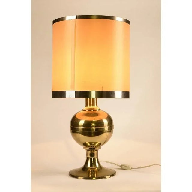 Golden Brass Lamp, 1980s For Sale - Image 4 of 6