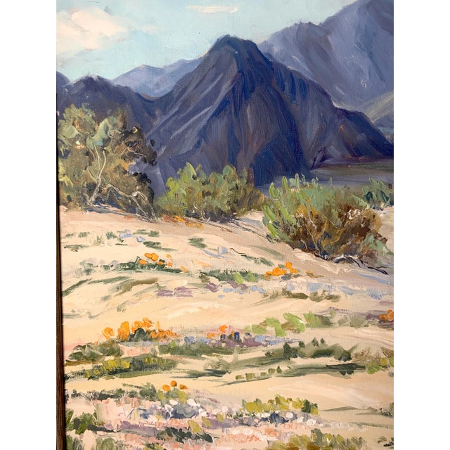 Mid 20th Century "Mount San Jacinto, Palm Springs" Oil Painting on Canvas, Framed For Sale - Image 9 of 11