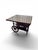 Mid-century mahogany tea cart or can be used as bar cart featuring hinged extension flaps on both sides, a lower storage...