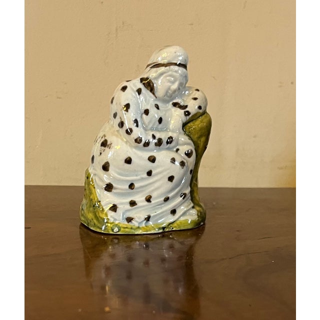 Brown Antique 18th Century English George III Staffordshire Prattware Figure of an Old Woman For Sale - Image 8 of 10