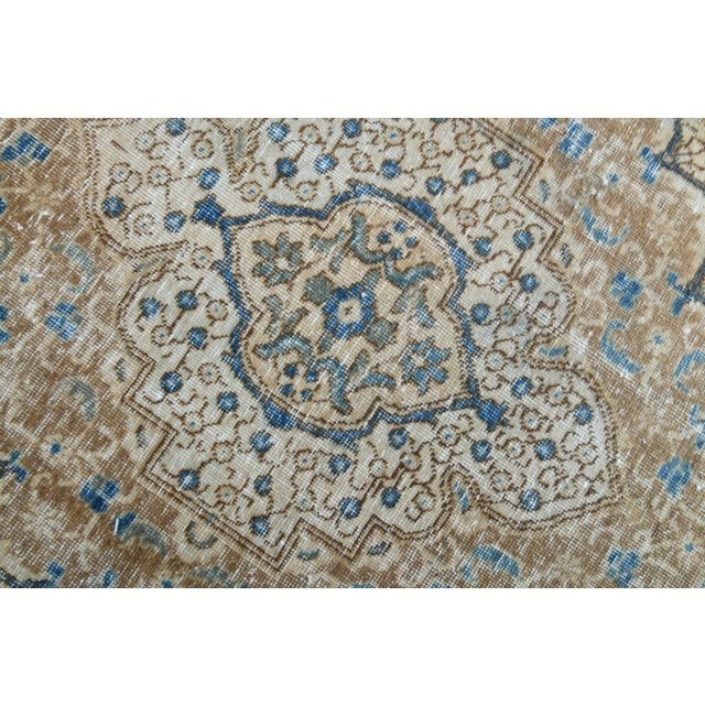 1970s Vintage Persian Handmade Wool Cotton Area Rug For Sale - Image 4 of 11