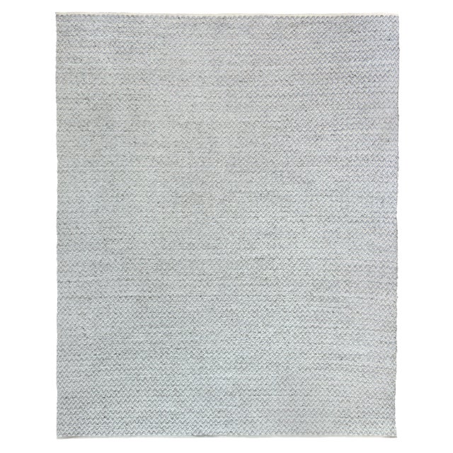 Witten Flatweave Polyester/Cotton Dark Gray Rug-10'x14" For Sale
