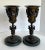 Bronze Pair of Antique Bronze and Green Marble Mantle Vases For Sale - Image 8 of 10