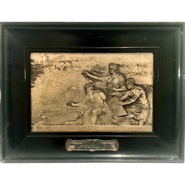 Sand Pair of German Silverplate Framed Plaques by Prof. Rudolf Mayer for WMF For Sale - Image 8 of 13