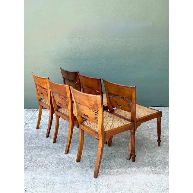 Vintage Bauer Wood and Cane Dining Chairs - Set of 6 For Sale - Image 4 of 12