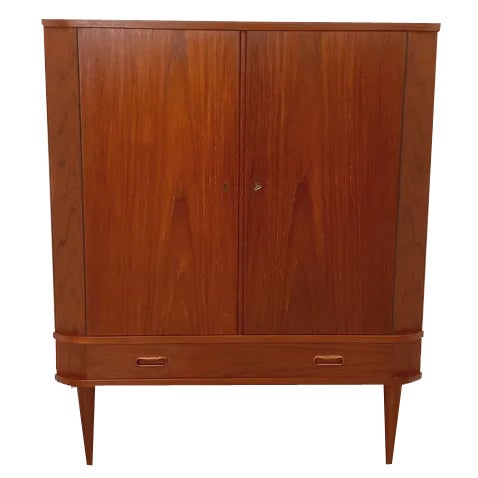 Vintage Scandinavian Teak Corner Storage Unit, 1960s For Sale