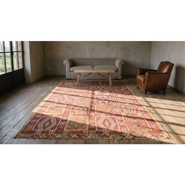 Textile 19th Century Turkish Oushak " Sivas " Flat-Weave ( 8' x 14'6" - 245 x 442 ) For Sale - Image 7 of 9