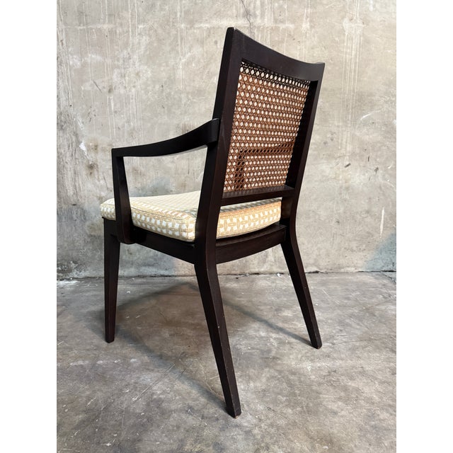 1950s Set of 10 Edward Wormley Walnut and Caned Dining Chairs for Dunbar For Sale - Image 9 of 18