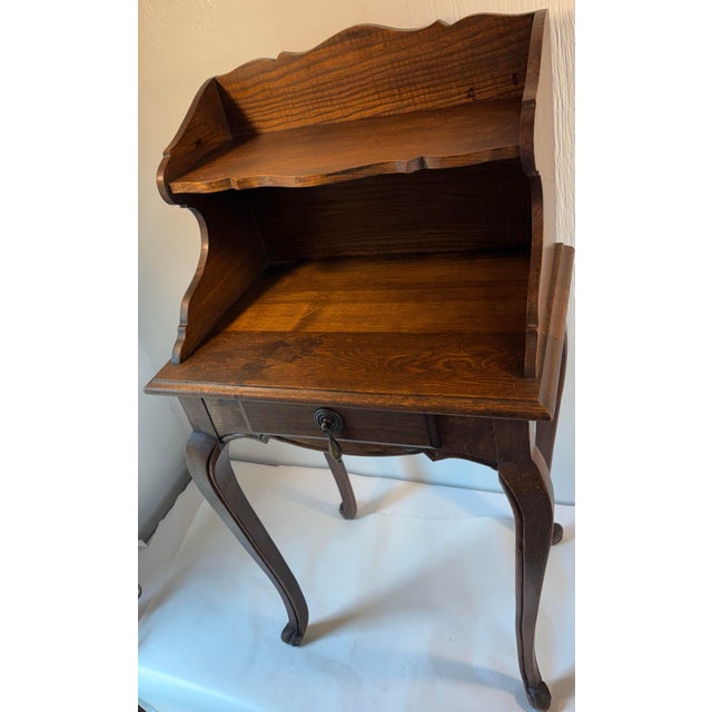 Brown Vintage French Telephone Stand Side Table For Sale - Image 8 of 9
