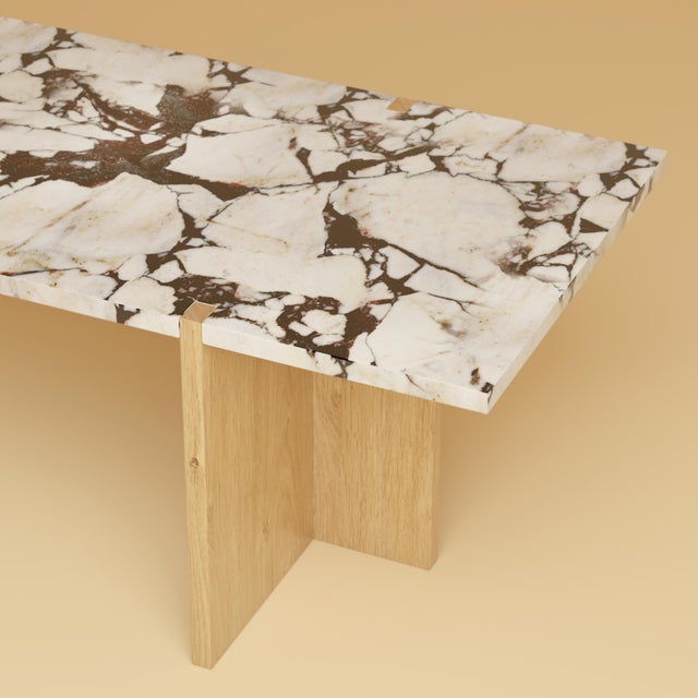 Contemporary Calacatta Viola Marble and Smoked Oak Lounge Table by Lebanto For Sale - Image 3 of 4
