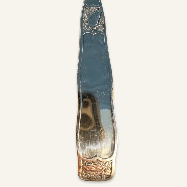 Late 19th Century Sterling Bright-Cut Ice Cream Spoon With Gold Washed Bowl by Bower & Co, Williamsport, Pa. For Sale - Image 6 of 9