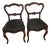 Antique Victorian Rosewood Balloon Back Chairs Pair Carved Central Splats For Sale
