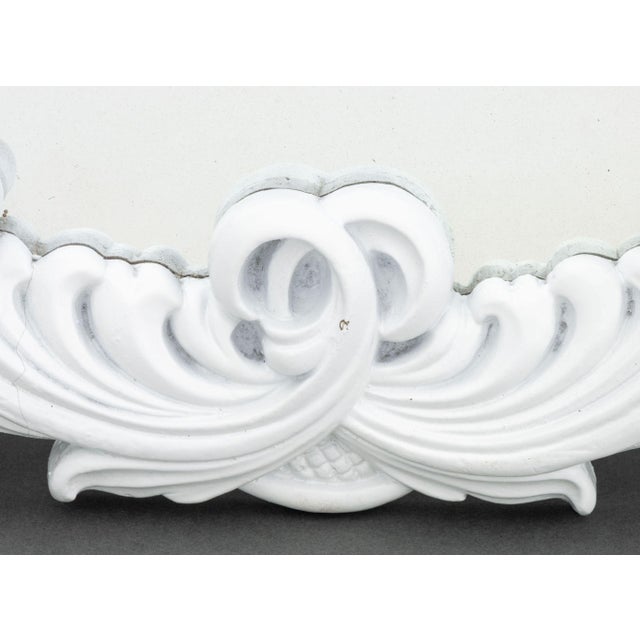 Glass Serge Roche Style White Painted Wall Mirror For Sale - Image 7 of 8