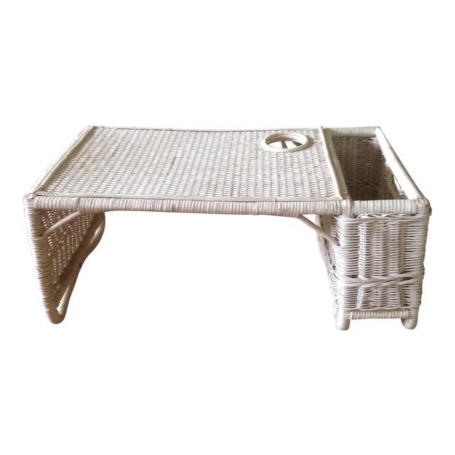 Vintage White Wicker Bed Tray Chairish