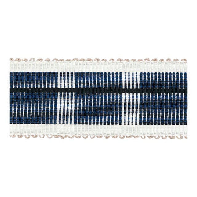 Sample - Schumacher Calcada Tape Medium in Midnight For Sale