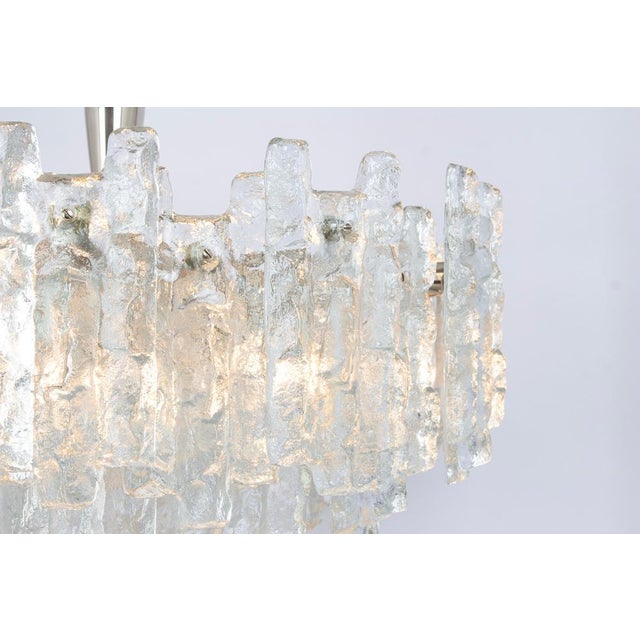 Soria Chandelier in Ice Glass from Kalmar, Germany, 1970s For Sale - Image 6 of 14