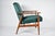 Textile Vintage Armchair in Green Bottle Velvet & Teak, 1970s For Sale - Image 7 of 16