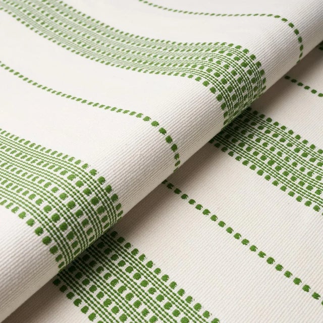 Schumacher Sample - Schumacher Lubeck Stripe Fabric in Green For Sale - Image 4 of 4