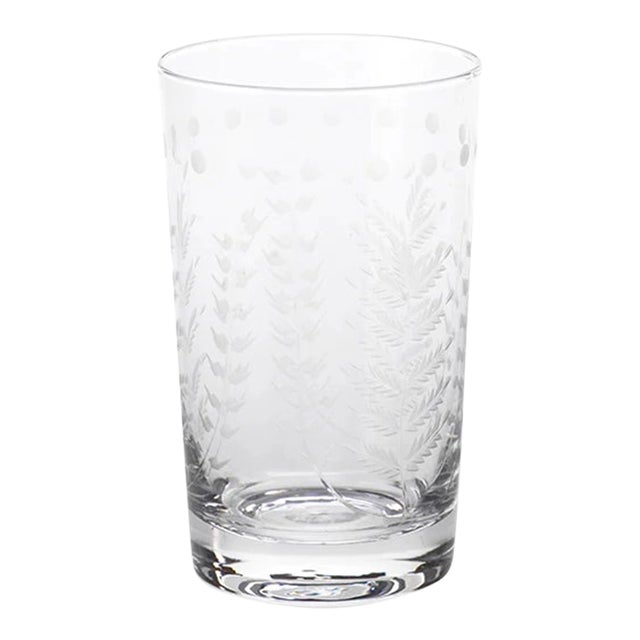 Spring Leaves Cut Design Highball Glasses - Set of 4 For Sale