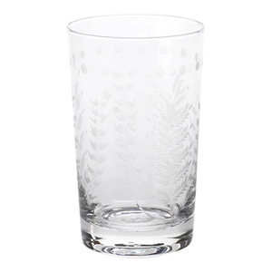 Spring Leaves Cut Design Highball Glasses - Set of 4