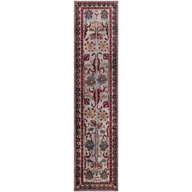 Doris Leslie Blau Antique Agra Beige Runner - c. 1900 (Size Adjusted) (Fragment) For Sale
