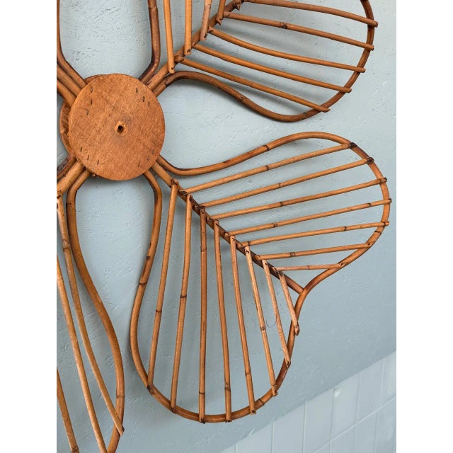 1970s Vintage Bamboo Flower Wall Decor Decoration, 1970s For Sale - Image 5 of 11