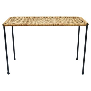 Long Side Table in Rattan & Wicker attributed to Carl Auböck, Austria, 1950s For Sale