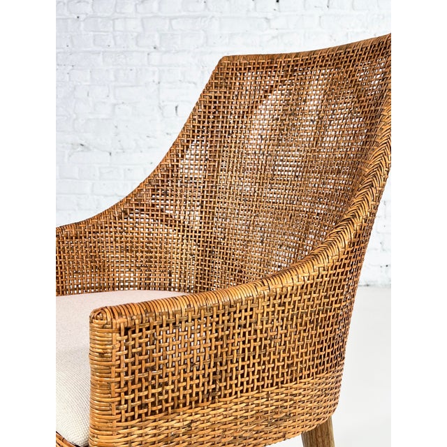 Wood and Rattan Bar Stools, Set of 4 For Sale - Image 11 of 15