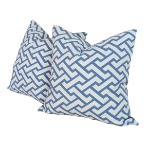 Quadrille Blue Aga Performance Outdoor Pillows - Set of 2
