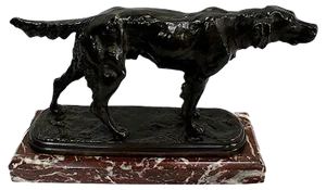 E. De Gaspary, Hunting Dog, Late 19th-Century, Bronze