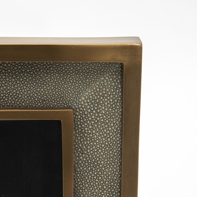 Gray Picture Frame 5x7” in Grey Shagreen With Brass Details by Kifu Paris For Sale - Image 8 of 8