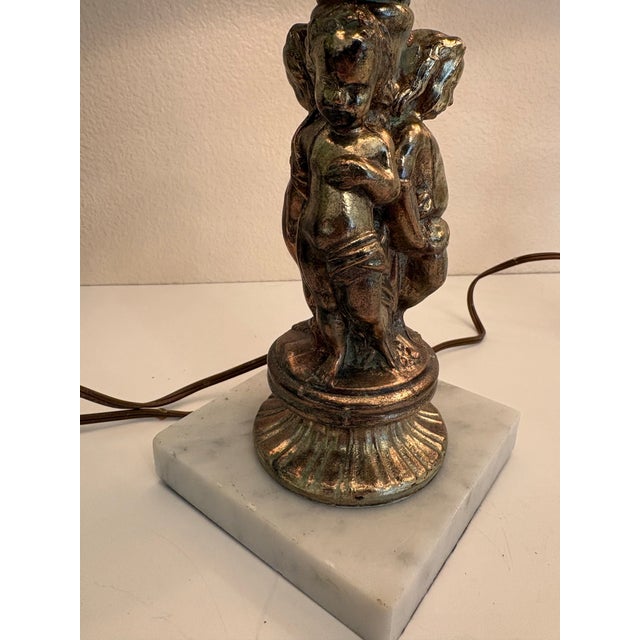Leviton Vintage Rare Cherub Lamps With Marble Base Attached - a Pair For Sale - Image 4 of 6