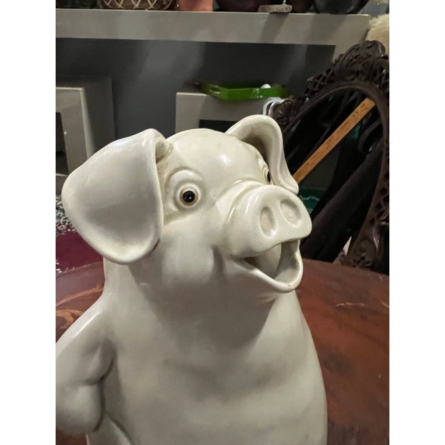 Up for consideration is a beautiful vintage Fritz and Floyd white ceramic piggy pitcher. This would look lovely in your...