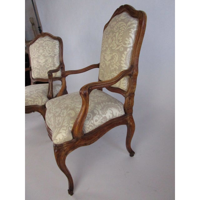 Italian 18th Century Walnut Armchairs - a Pair For Sale - Image 12 of 13