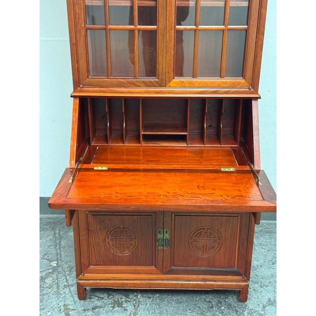 Chinese Rosewood Secretary Desk Cabinet, Circa 1970's For Sale - Image 12 of 12