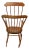 New England Windsor Comb-Back Rocker, Circa 1810, Spindle Back, Splayed Legs, Extended Crest Rail Rocker, With Saddle Seat For Sale