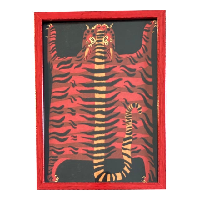 2026 Uk Giclee Tiger in Custom Red Wood Frame For Sale