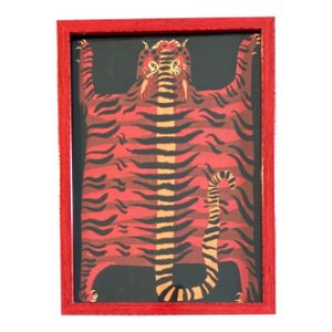 2026 Uk Giclee Tiger in Custom Red Wood Frame