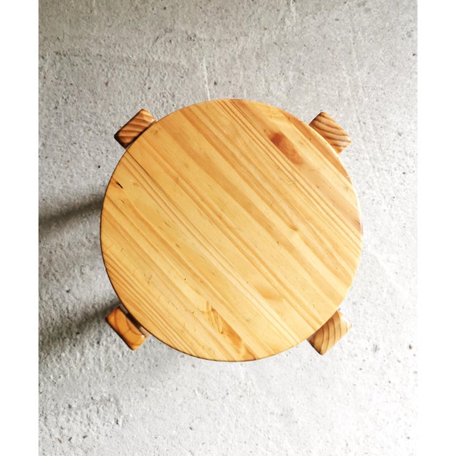 Mid-Century Modern Baumritter Stool in Pinewood, 1960s For Sale - Image 4 of 6